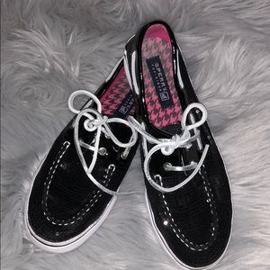 Black Sequin Sperrys